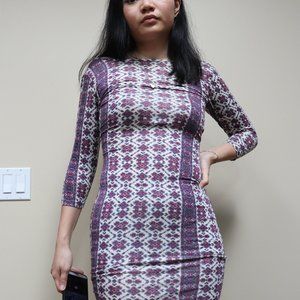 Longsleeve Print Bodycon Dress